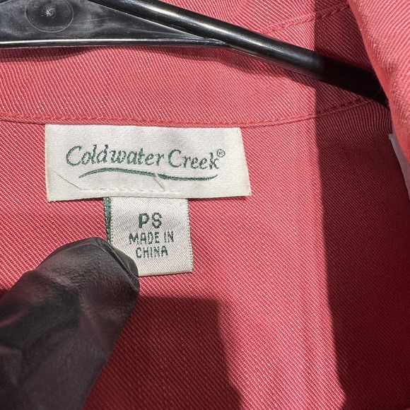 Coldwater Creek Shacket Jacket Shirt Womens PS Pink Pockets Button Long Sleeves - Picture 2 of 9